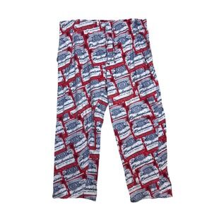 Budweiser Pajama Pants Mens XXL 2XL Red White Blue Logo Cotton Lounge Bottoms